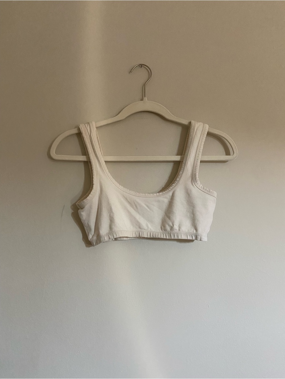 ARQ Neutral Scoop Crop Bralette in Cream